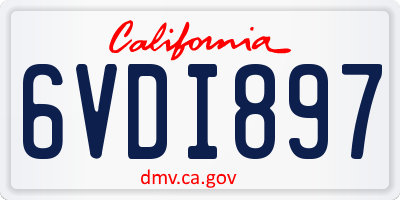 CA license plate 6VDI897