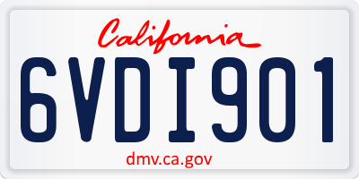 CA license plate 6VDI901