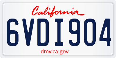 CA license plate 6VDI904