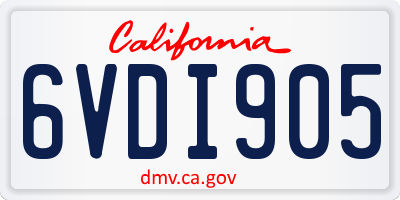 CA license plate 6VDI905
