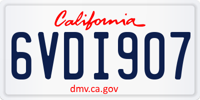 CA license plate 6VDI907
