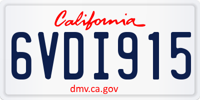 CA license plate 6VDI915