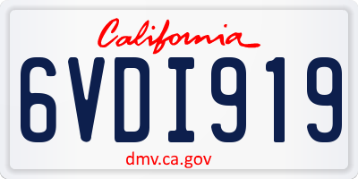 CA license plate 6VDI919