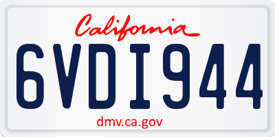 CA license plate 6VDI944