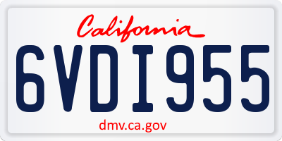 CA license plate 6VDI955