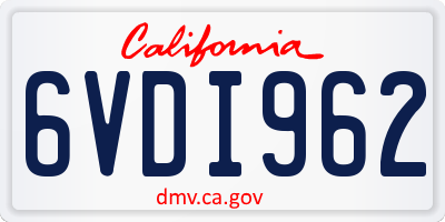 CA license plate 6VDI962