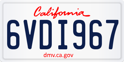 CA license plate 6VDI967