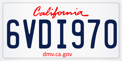 CA license plate 6VDI970