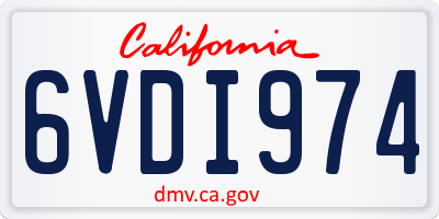 CA license plate 6VDI974