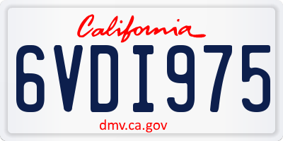CA license plate 6VDI975