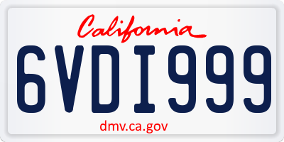 CA license plate 6VDI999