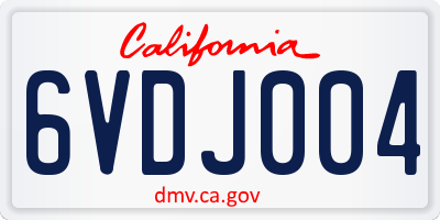 CA license plate 6VDJ004