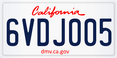 CA license plate 6VDJ005