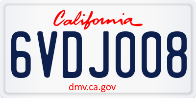 CA license plate 6VDJ008