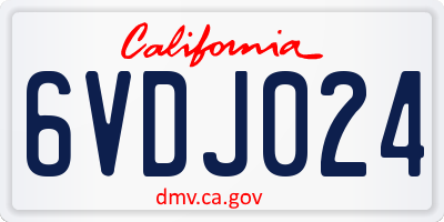 CA license plate 6VDJ024