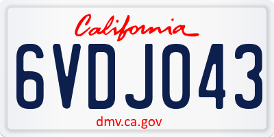 CA license plate 6VDJ043