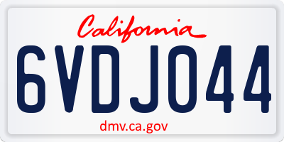 CA license plate 6VDJ044