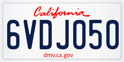 CA license plate 6VDJ050