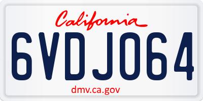 CA license plate 6VDJ064