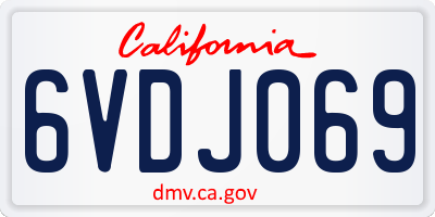 CA license plate 6VDJ069
