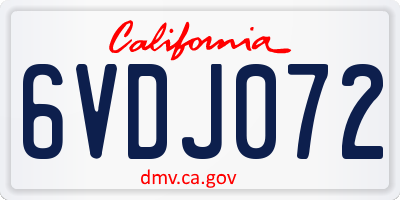 CA license plate 6VDJ072