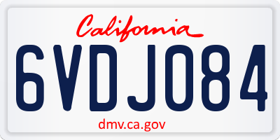 CA license plate 6VDJ084