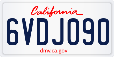 CA license plate 6VDJ090