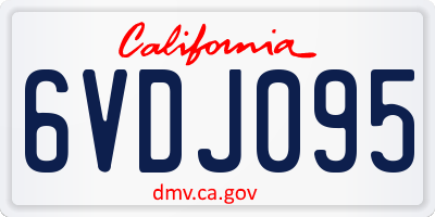 CA license plate 6VDJ095