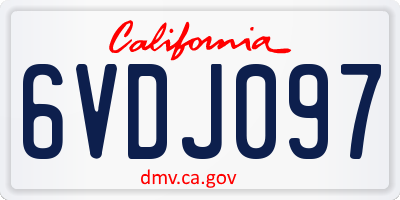 CA license plate 6VDJ097