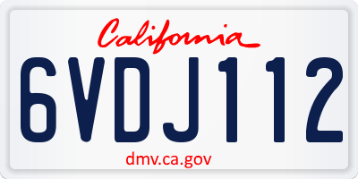 CA license plate 6VDJ112