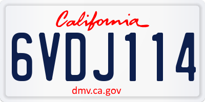 CA license plate 6VDJ114