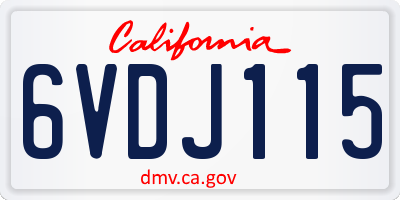 CA license plate 6VDJ115