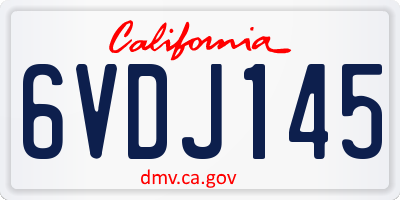 CA license plate 6VDJ145