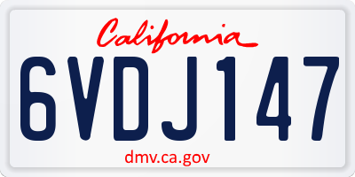 CA license plate 6VDJ147