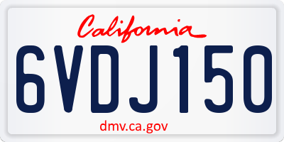 CA license plate 6VDJ150