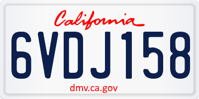 CA license plate 6VDJ158