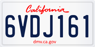 CA license plate 6VDJ161