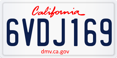 CA license plate 6VDJ169