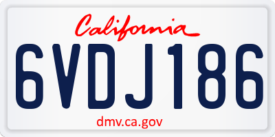 CA license plate 6VDJ186