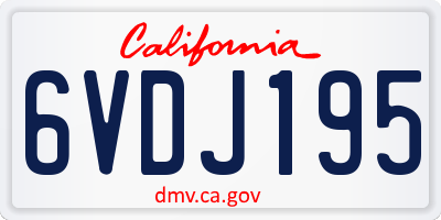 CA license plate 6VDJ195