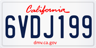 CA license plate 6VDJ199