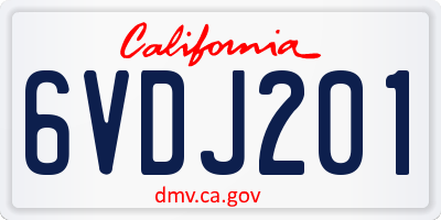 CA license plate 6VDJ201