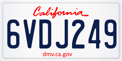 CA license plate 6VDJ249