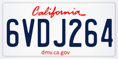 CA license plate 6VDJ264