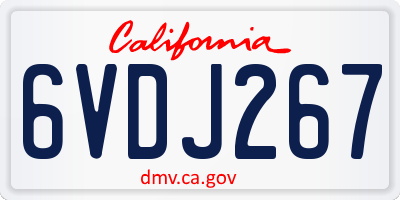 CA license plate 6VDJ267