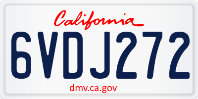 CA license plate 6VDJ272