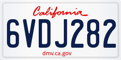 CA license plate 6VDJ282