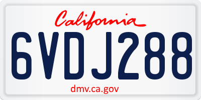CA license plate 6VDJ288