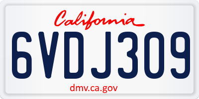 CA license plate 6VDJ309