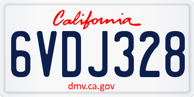 CA license plate 6VDJ328